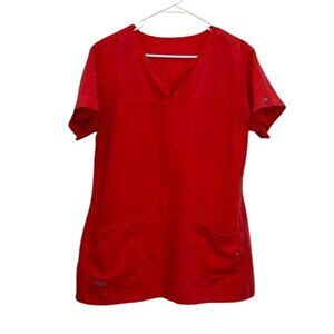 Greys Anatomy By Barco Womens Coral Scrub Top With Pockets Size L